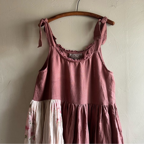 Les Ours linen maxi boho sundress with tie straps. - Picture 2 of 10